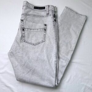 Rock Republic Jeans Size 16 Mid Rise Tapered Gray Acid Wash Denim Jeans Womens